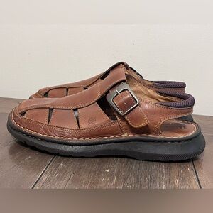 Born Brown Leather Fisherman Sandals Mens Size 12